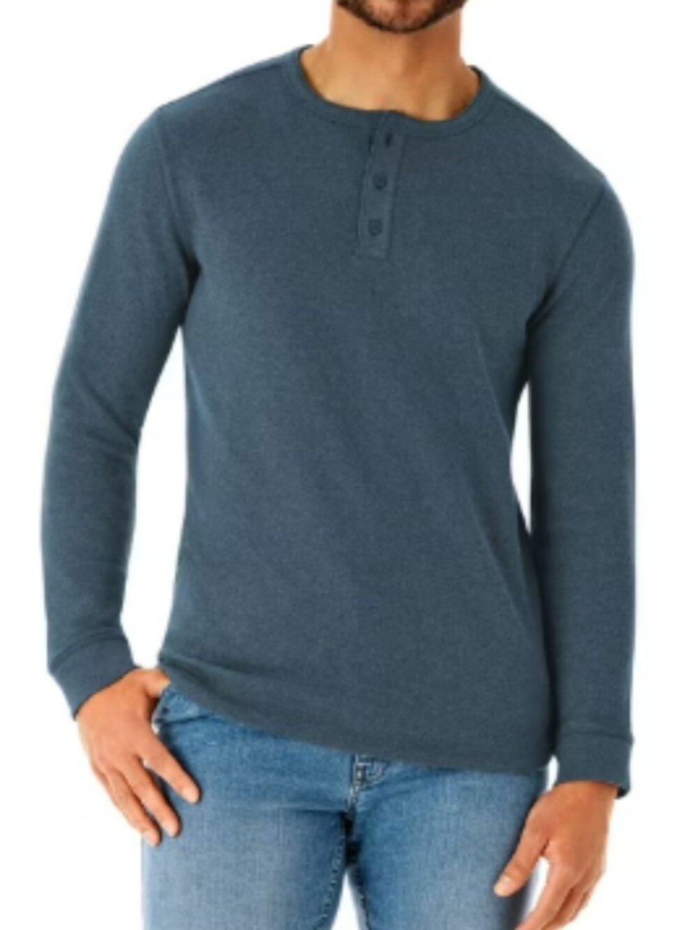 Member's Mark Men's Thermal Henley Blue